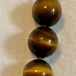 Tigereye beaded necklace with jungle monkey clasp.🐯👀🐵